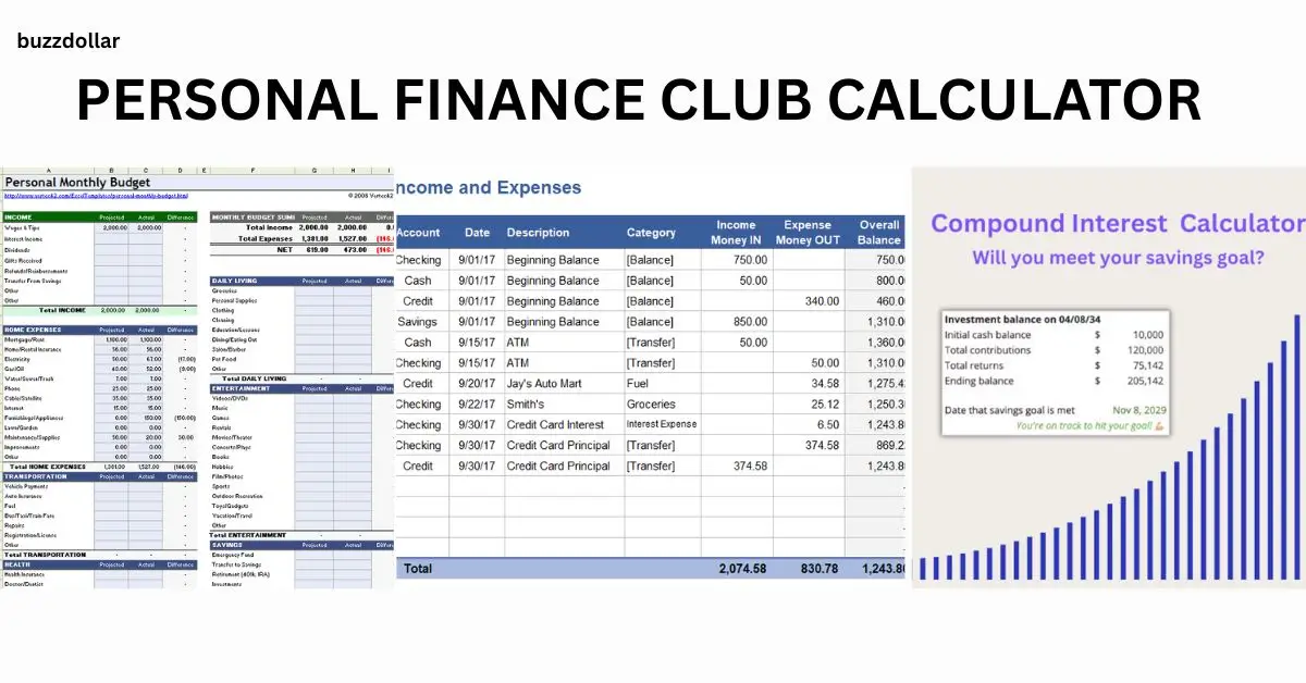 personal finance club calculator